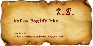 Kafka Boglárka névjegykártya