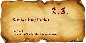 Kafka Boglárka névjegykártya