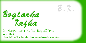 boglarka kafka business card
